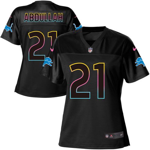 Nike Lions #21 Ameer Abdullah Black Women's NFL Fashion Game Jersey